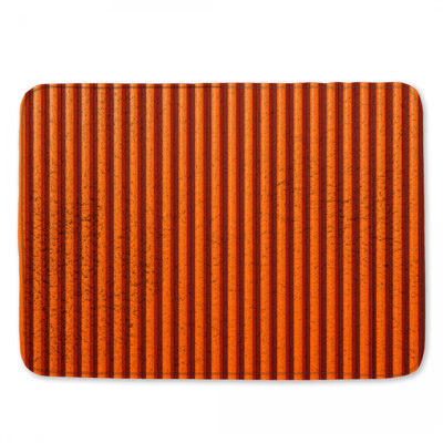 Orange Vertical Stripes Bath Mat