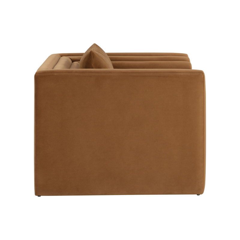 Lounge Chair, Gold Polyester