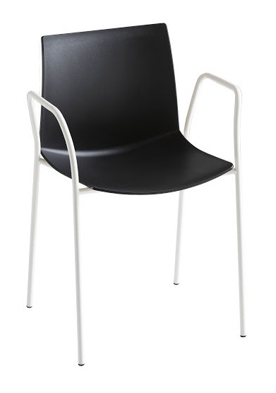 Chaise d'invité à 4 pieds Kanvas, Noir