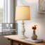 Ensemble de 2 lampes de table rustiques 22 ", avec interrupteur rotatif pour chambre à coucher, salon, blanc cassé-1483712095