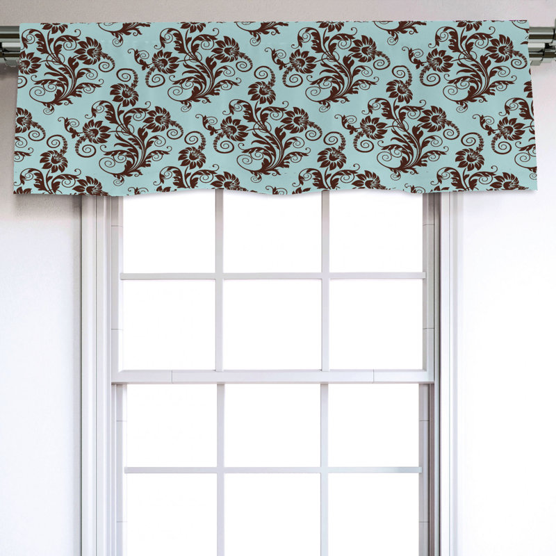Sateen Floral Ruffled Window Valance