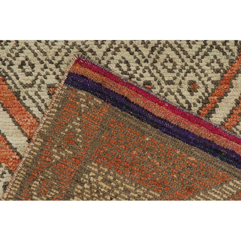Moroccan Hand Knotted Geometric Area Rug, Rectangle 6' x 9'