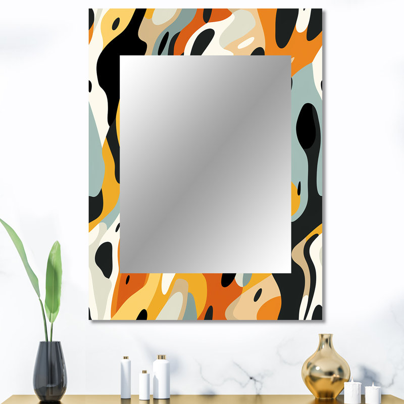 Watlington - Orange Modern Wall Mirror, 40 po x 30 po