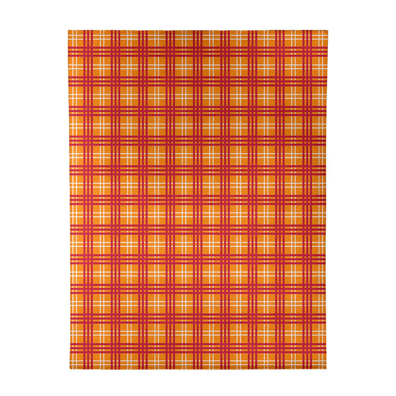 Tapis à carreaux orange, Rectangle 9 pi x 12 pi