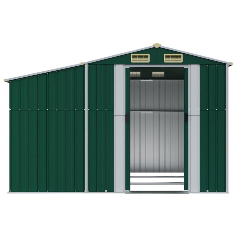 Brysin Garden Shed 277x279x179 cm Galvanised Steel, Green