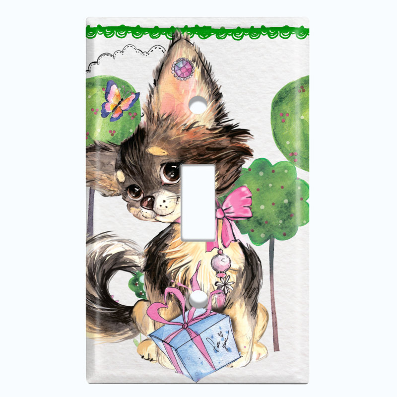 Plaque murale mignonne avec interrupteur à bascule papillon 1 arbre
