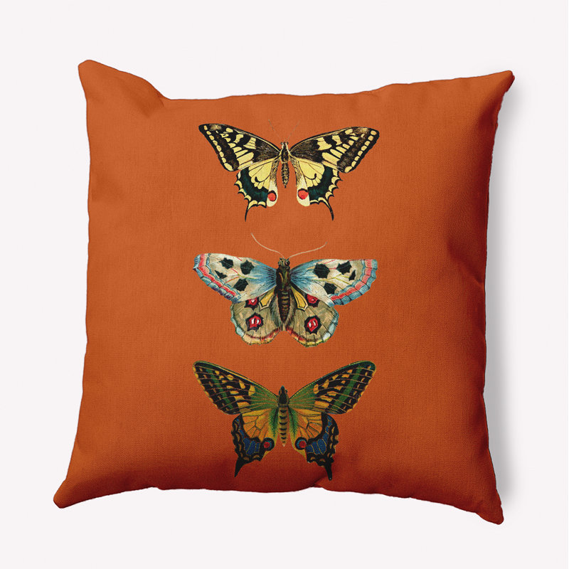 Outdoor Reversible Throw Pillow, 18" x 18", Orange