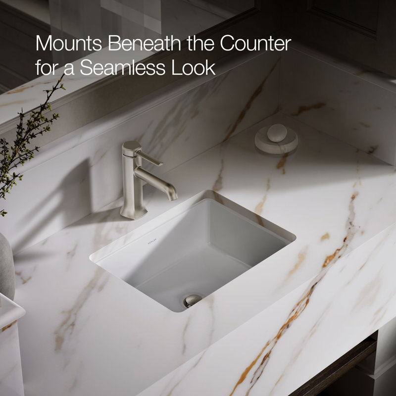 Under-Mount Bathroom Sink, White