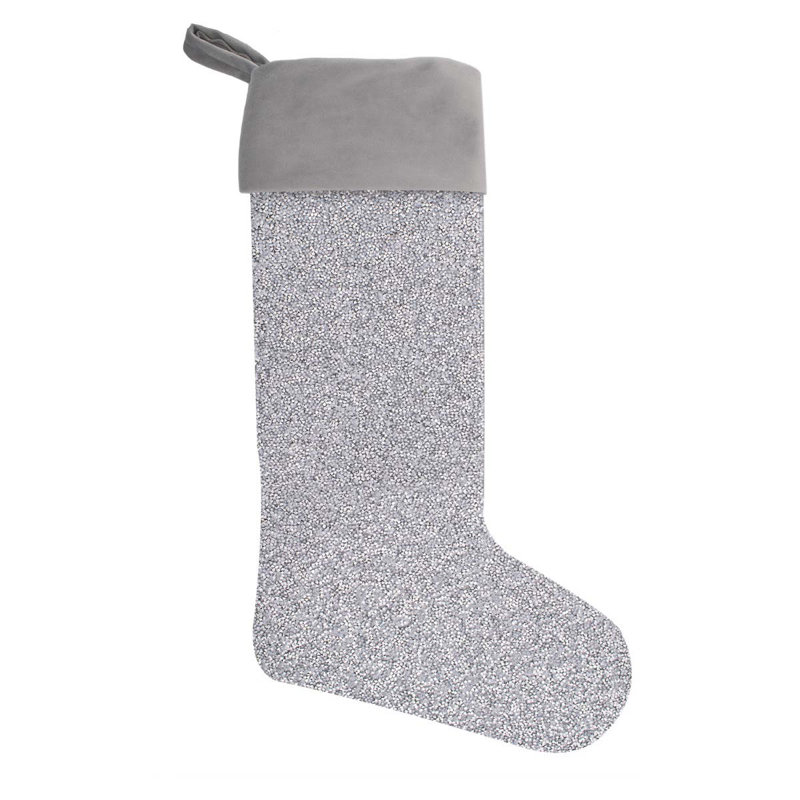  Bas lumineux Sparkles Home | Matériau en velours | Strass en résine | Doublure en feutre | 5 couleurs, Argent