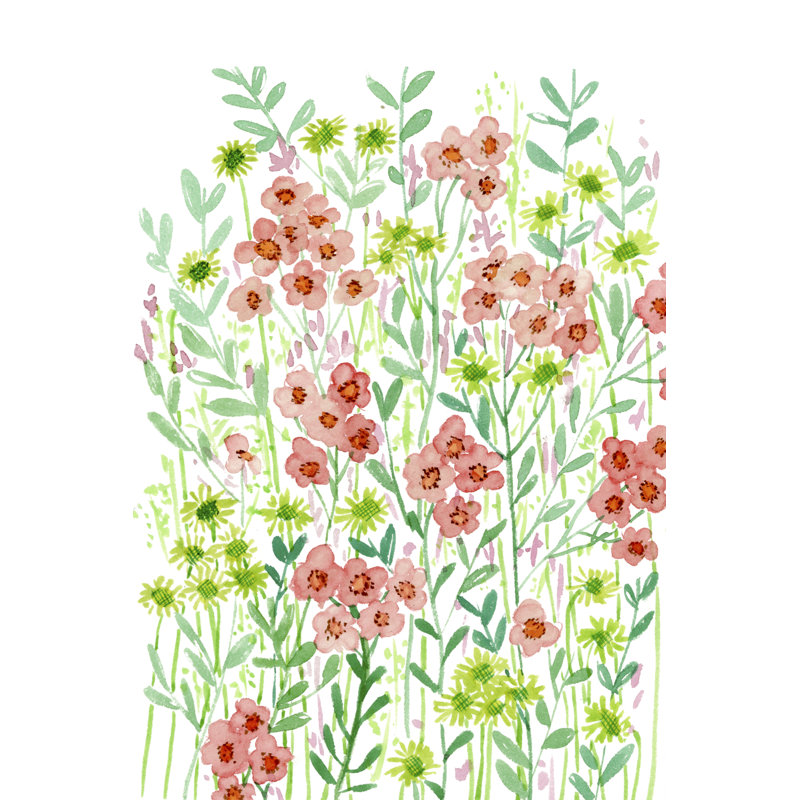 Wall Flowers I - Painting, 91 cm H x 61 cm W, Wrapped Canvas