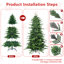 4FT Green PVC+PE Christmas Tree With 919 Tips – Full & Lush Hinged Tree With Metal Stand, Easy Assembly, Realistic Mixed Needle Design-2024828845