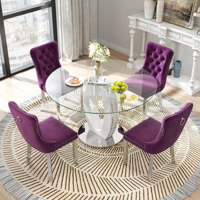5-Piece Round Pedestal Dining Set