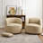 2 - Pieces Textured Linen Weave Upholstered Swivel Barrel Chair-810960132