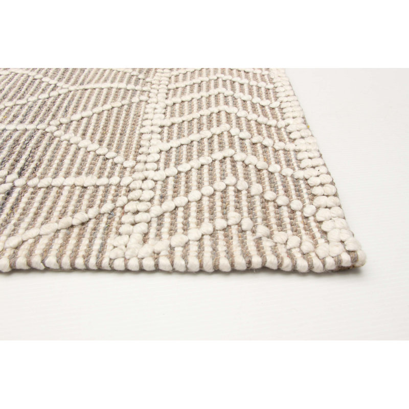 Tapis nouvel âge en laine taupe de conception unique 6 pi 3 po x 8 pi 11 po Iamandi