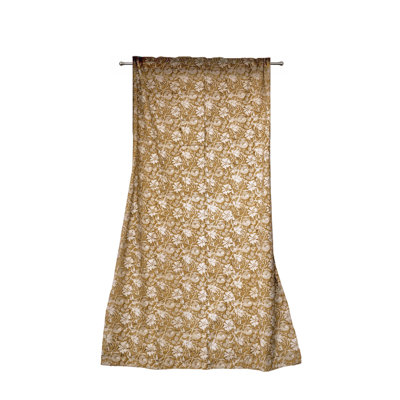 Block Print Curtain, Naturally Dyed Window Panel - Hope Floral 84"
