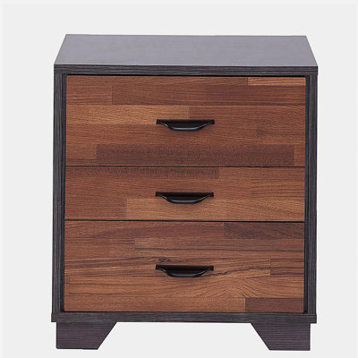 Walnut and Espresso 3-drawer Rectangular Accent Table