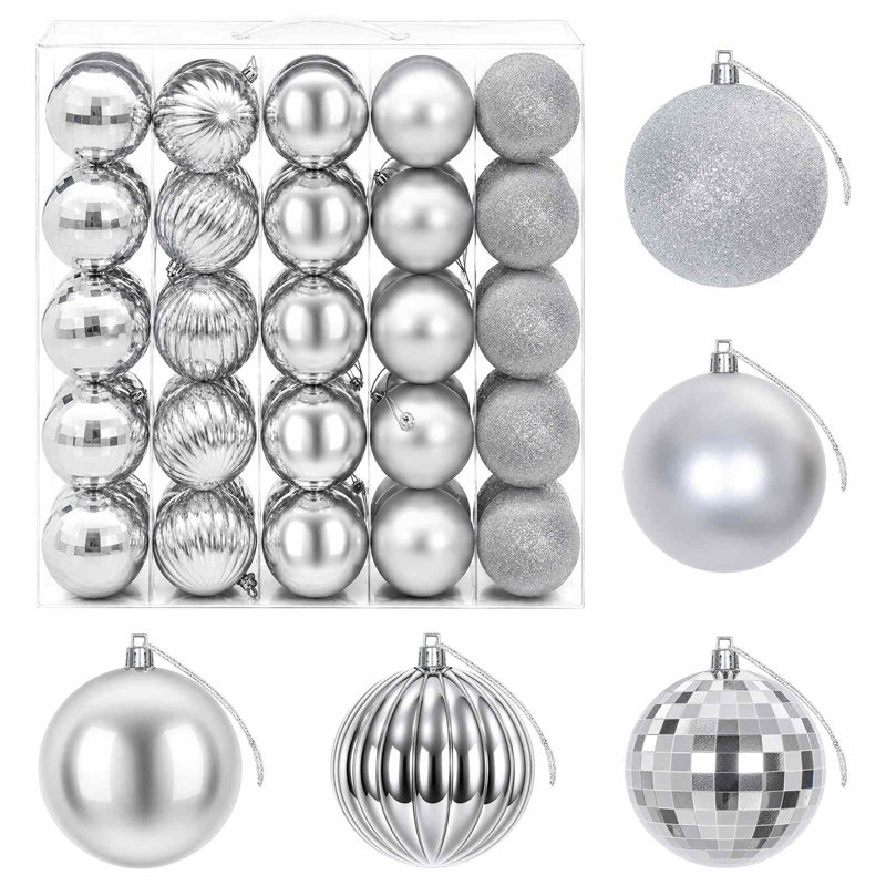 8cm Polystyrene Bauble, Silver