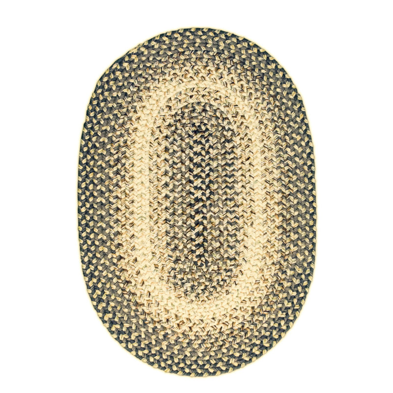 Tapis tressé brun/beige Kimo, Ovale 3 pi x 5 pi