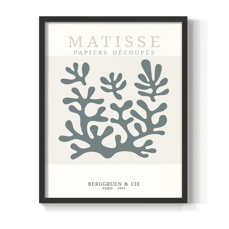 Matisse CD XXVII, reproduction encadrée - bois massif, H 14 po x l 11 po, Cadre simple noir