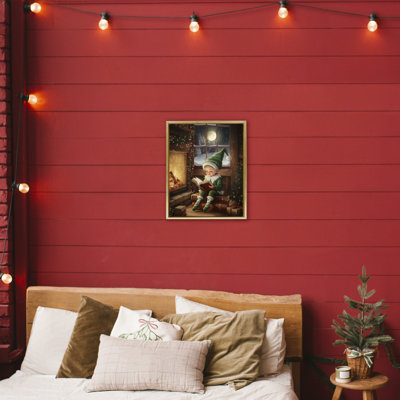 «Reading Elf» par Fireplace Floating Frame, conception par Arlington Prints