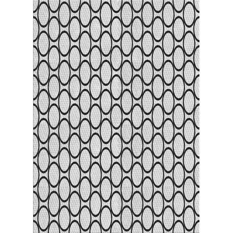 Tapis gris/zone noire à motifs, Rectangle 5 pi x 7 pi