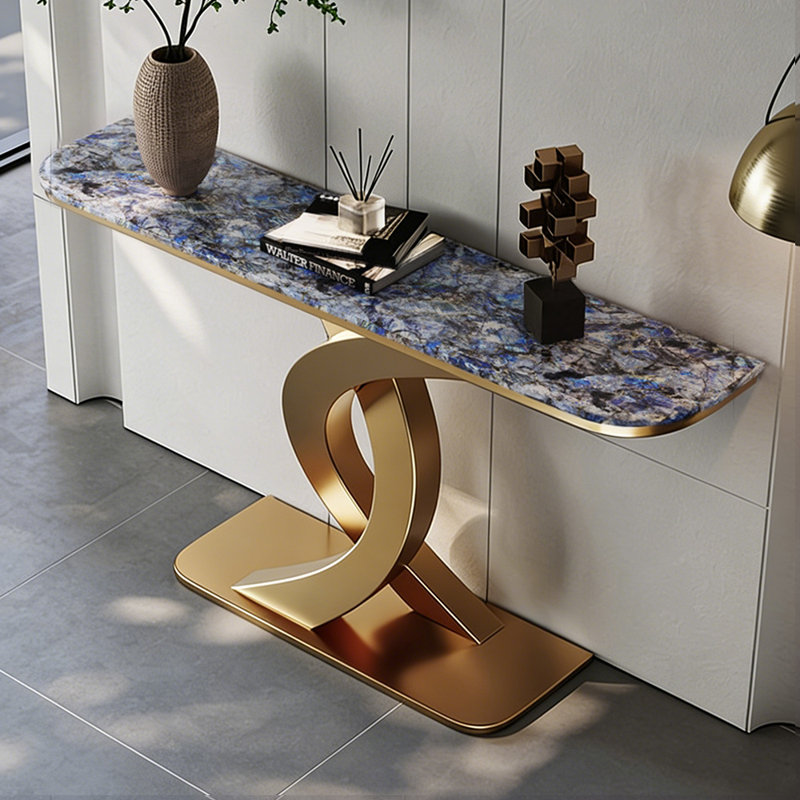 Console luxueuse haut de gamme de style italien, 33.5" H x 63" W x 15.7" D, Doré