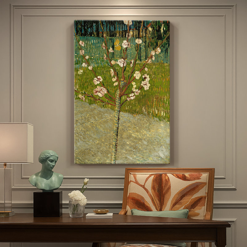 Amandier en fleur - toile tendue par Vincent Van Gogh, 24 po x 36 po