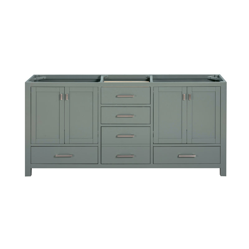 Modero 72'' W Double Bathroom Vanity Base, Smoke Green