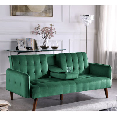 Space-Saving Convertible Sleeper Sofa With Built-In Convenience