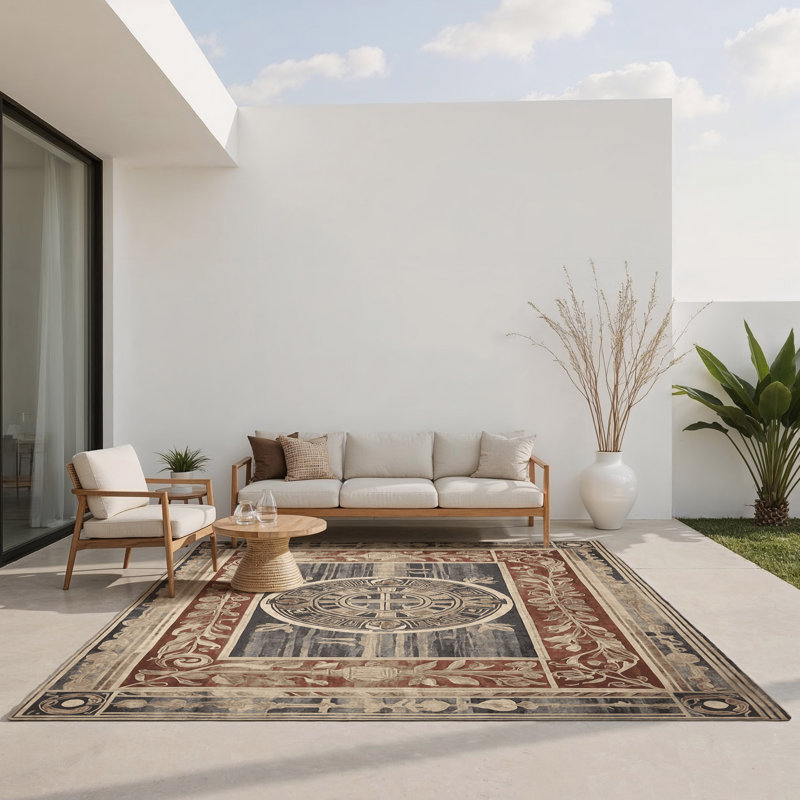Tapis intérieur et extérieur Mount Helicon, Rectangle 5' x 7'