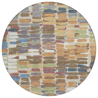 Machine Washable Indoor/Outdoor Molewski ACN2349 Abstract Rug