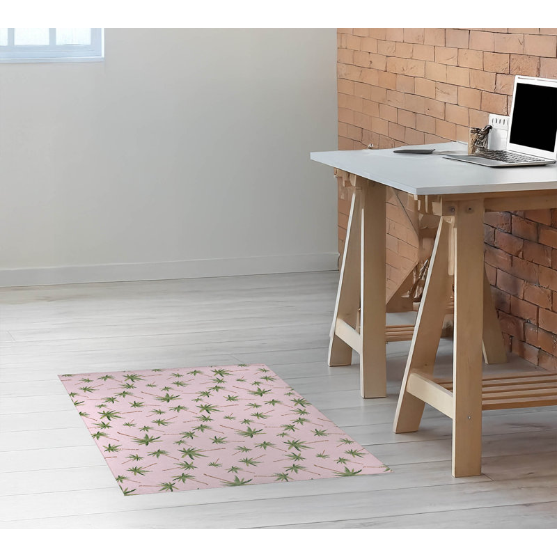 Tapis de bureau léger Summer Palms, L 48 po x P 72 po, Rose