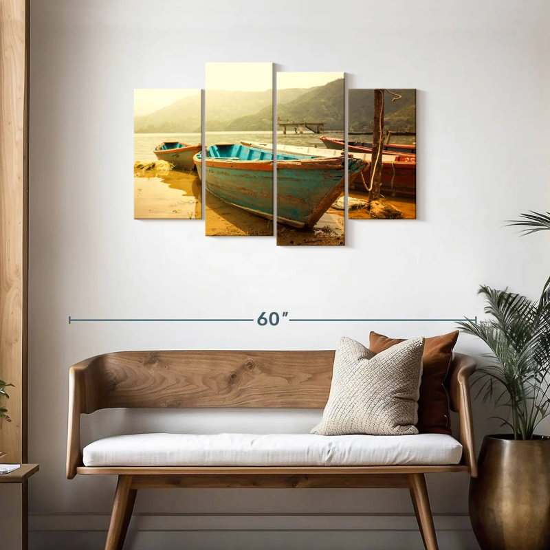Mehar, promenade en bateau népalais, H 27 po x l 43 po