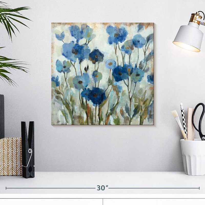 Floral abstrait en bleu III