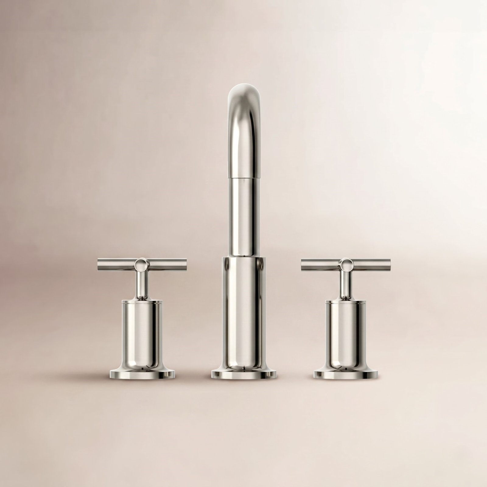 Purist Deck Bath Faucet Trim with Cross Handles, Vibrant Polished Nickel