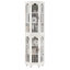 4 Adjustable Shelves Curio Cabinet With And Tempered Glass In White Solid Wood Legs-895740834