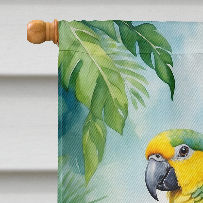 Drapeau pour la maison, Perroquet vert jaune