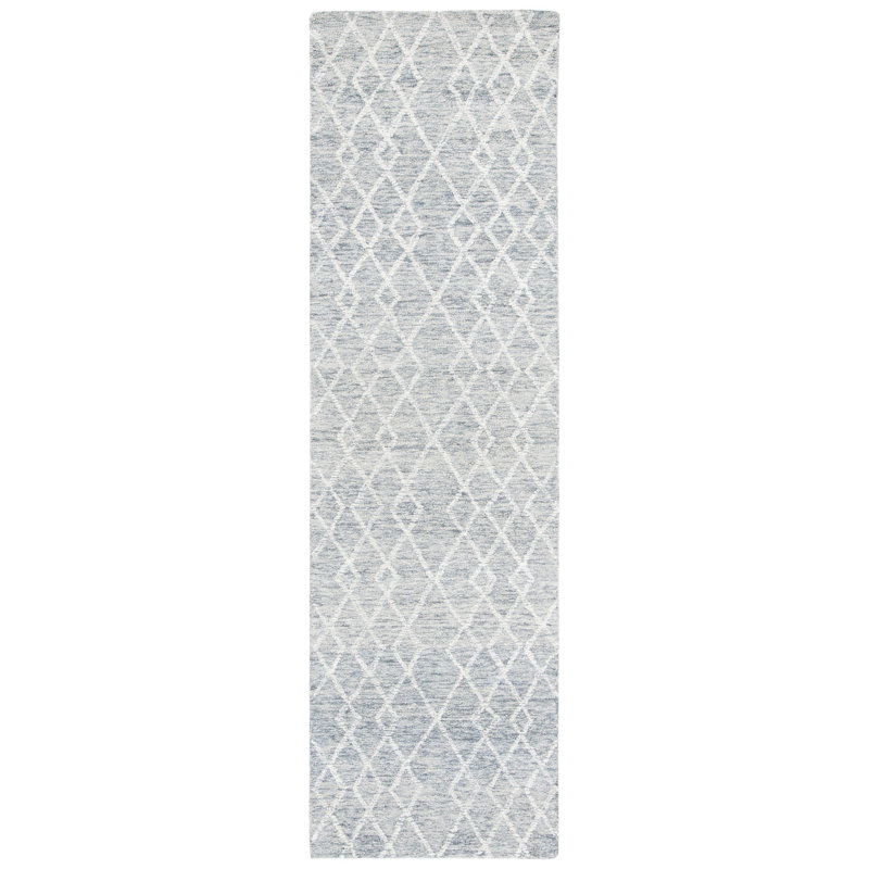 Goodwater Hand Tufted Indian Wool And Cotton With Latex Geometric Rug, Runner 2'3" x 12'