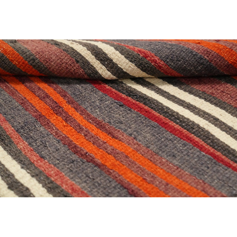 Tapis rayé en laine 5 x 11