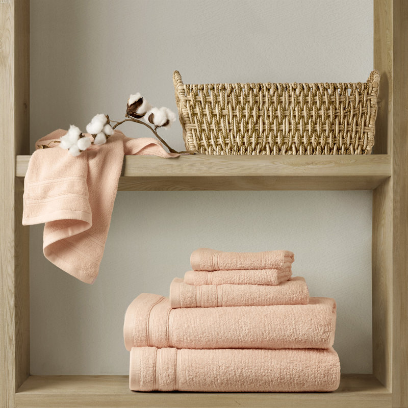 Ensemble de serviettes 100% coton 400GSM Essential, Rosé, Ensemble 6 serviettes de bain