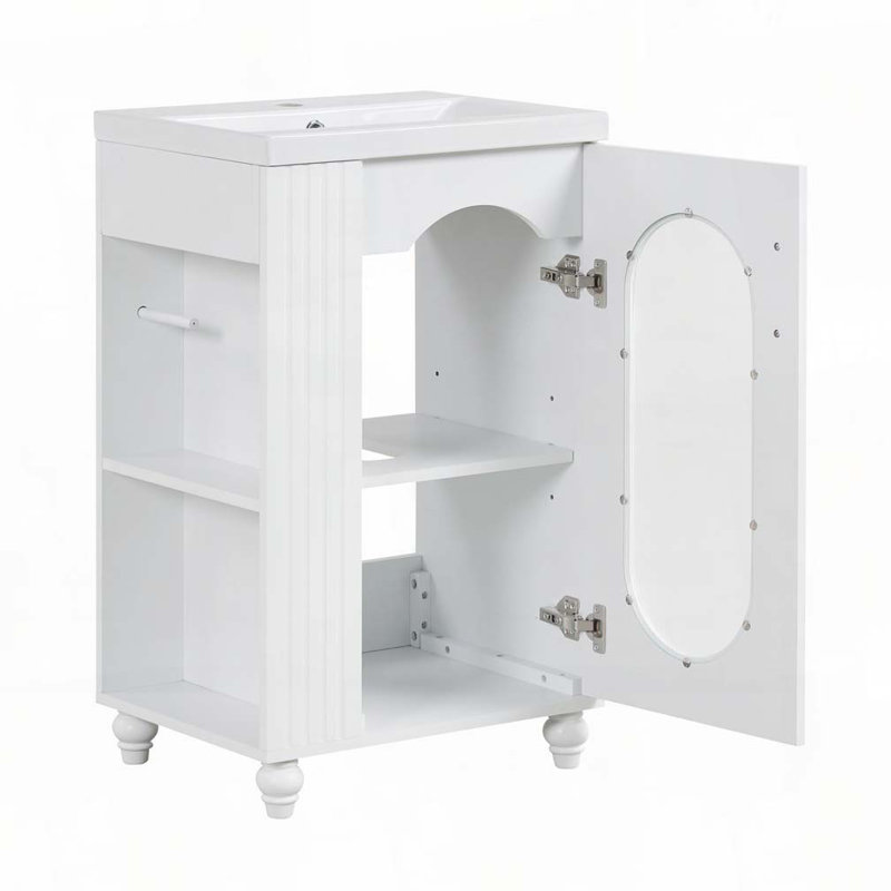 Meuble-lavabo de 20 po avec lavabo, meuble-lavabo, Blanc