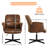 Modern Swivel Accent Chairs Upholstered Fabric Armchairs with Adjustable Height & No-Wheel Base for Living Room Bedroom or Office-1460212436