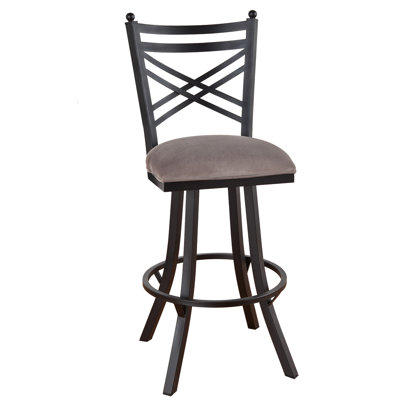 Swivel Upholstered Counter Stool with Metal Frame