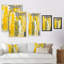 «Yellow and Gray Merging Abstract», art mural moderne et contemporain sur toile-1240817032-1240817142