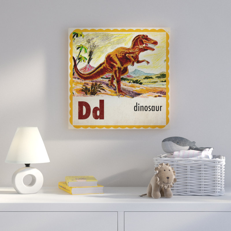 Dinosaur Letter - Wrapped Canvas Print, 102cm H x 102cm W