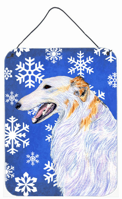 Impression sur plaque de noël winter neiges, Barzoï