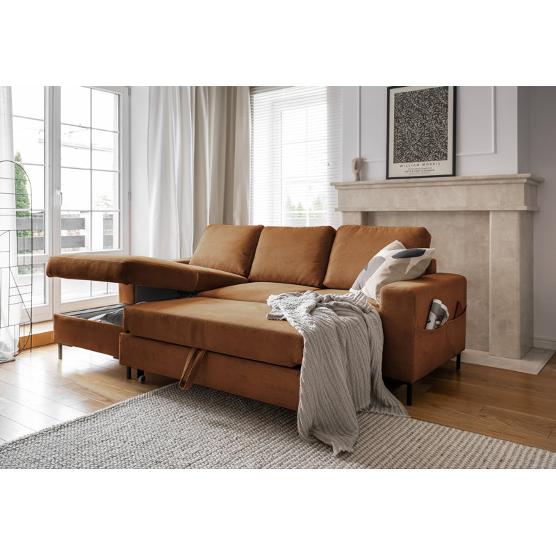 Lofty Lilly 4 seater Corner Sofa Bed, Left Hand Facing, Brick