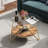 Round Glass Coffee Table with Storage Shelf for Living Room-580393904