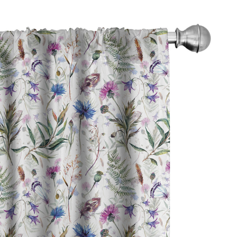 Paire de rideaux semi-transparents avec passe-tringle Thistle, 28 po x 63 po