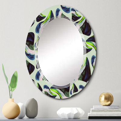 Éléments abstraits vert foncé II - miroir mural moderne